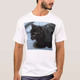 Midnatt på blått (den svart katten) tee shirt