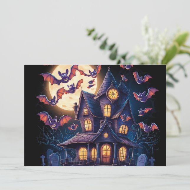 Midnatt på det spökade godset inbjudningar (Stående Fram)