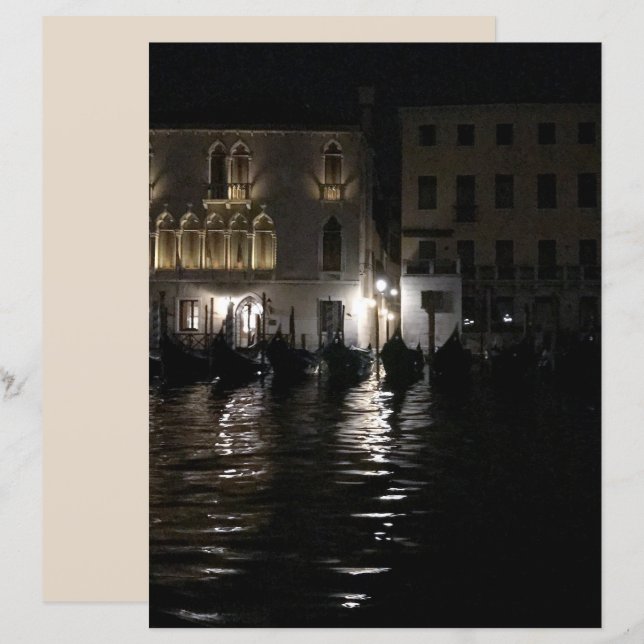 Midnatt på Grand Canal Scrapbookpapper (Fram/baksida)