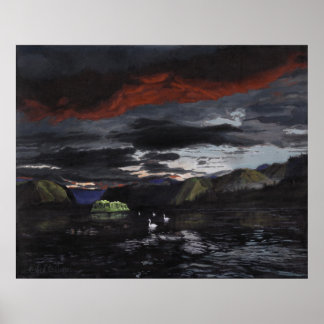 Midnatt på Yukon River: Print Poster