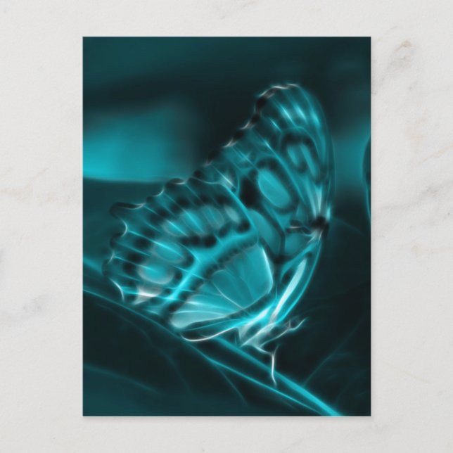 Midnatt Passion, Blue Butterfly Kisses Vykort (Framsida)