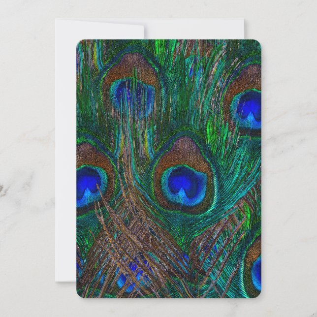 Midnatt Peacock Feathers Etching Stil Decor (Framsida)