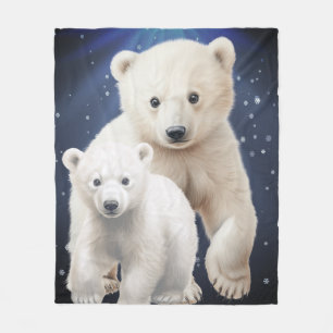 Midnatt polar björn fleecefilt