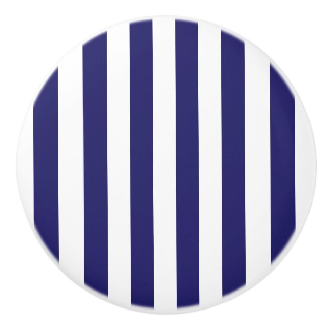 Midnatt randig keramisk knopp för blått och för (Framsidan)