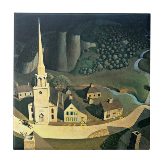 Midnatt Ride Paul Revere Kakelplatta (Framsidan)