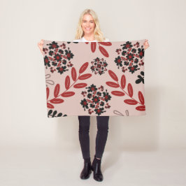 Midnatt Ro Garden - Minimalistisk Blommigt Blanket Fleecefilt