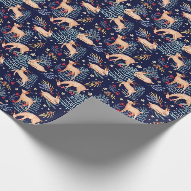 Midnatt skogsmarkskogren & julgran presentpapper (Hörn)