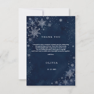 Midnatt Snöflingor Vinter Baby Shower Platt Tack Kort