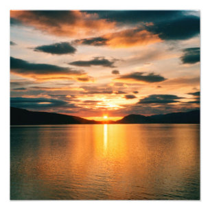 Midnatt Sol, norra Norgen Fototryck