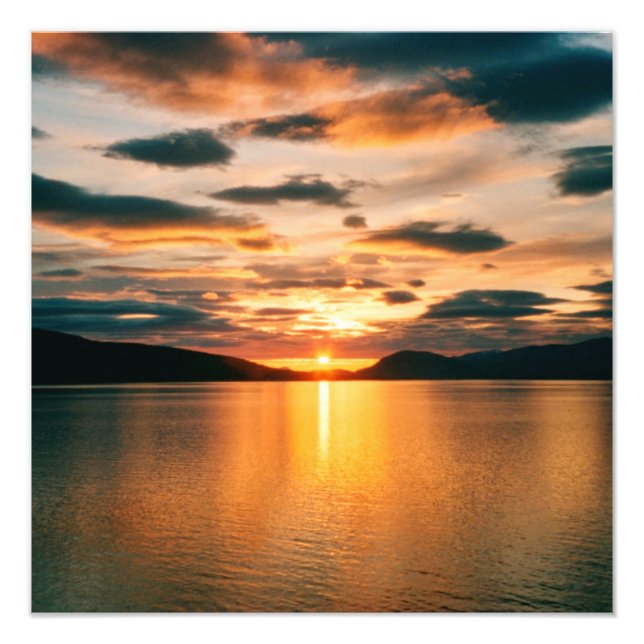 Midnatt Sol, norra Norgen Fototryck (Framsidan)