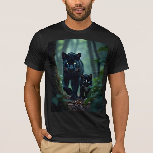 Midnatt Tassar: Felinis Panther Pal T Shirt (Framsida)