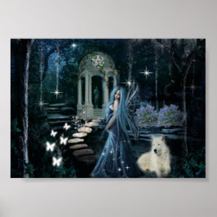 Midnatt trädgård poster