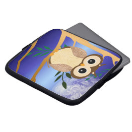 Midnatt uggla för gullig tecknad laptop sleeve