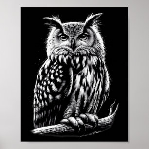 Midnatt Uggla, tyst vaktare av nattvakten Ögon Poster