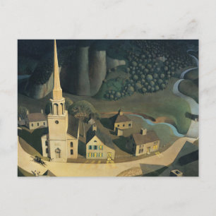 Midnatt vid Paul Revere av Grant Wood Vykort