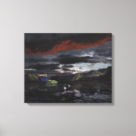 Midnatt vid Yukon-floden: Canvas Standard Storlek