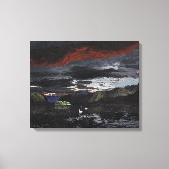 Midnatt vid Yukon-floden: Canvas Uncropping (Framsida)
