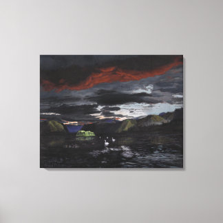 Midnatt vid Yukon-floden: Canvas Uncropping