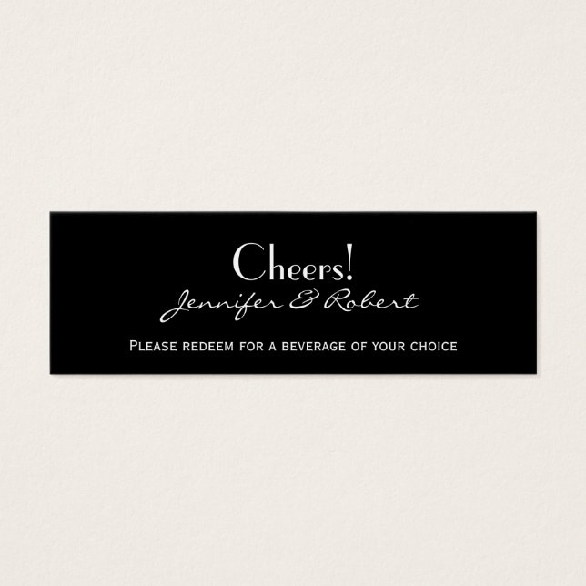 Midnatt Vineyard Bröllop Drink Biljett (Framsidan)