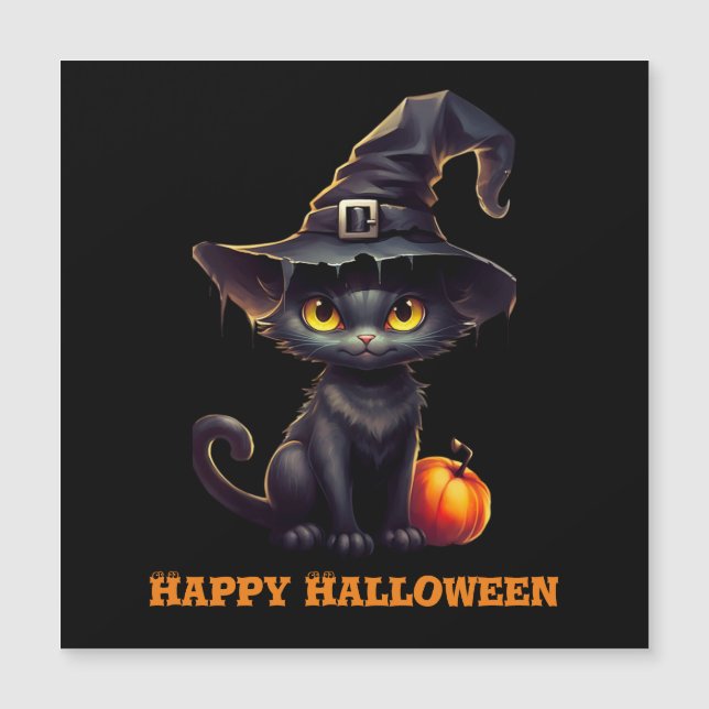 Midnatt Witchy Black Cat Halloween (Framsida)