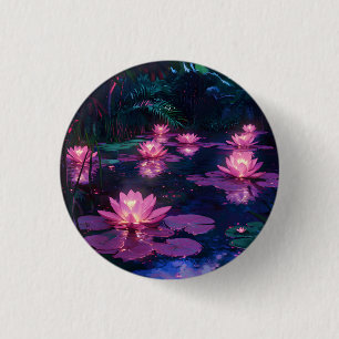 Midnatt Zen Natur Rosa Lotusdamm Knapp