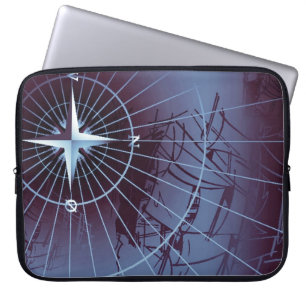 Midnatta nautiska kompassseglingfrakter laptop fodral