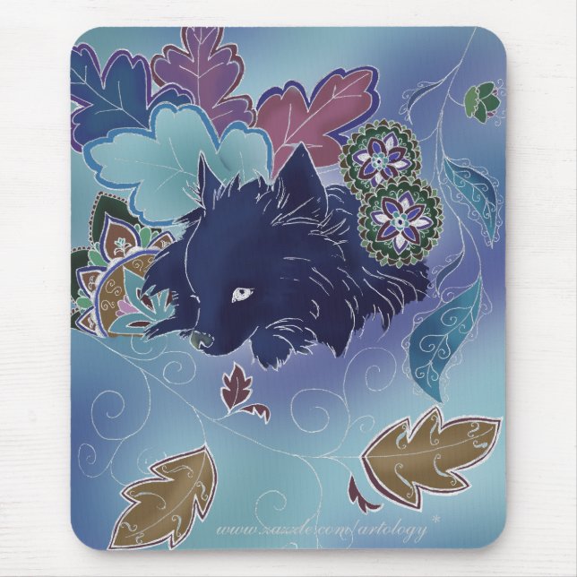 Midnatta Pomeranian Mousepad Musmatta (Framsidan)