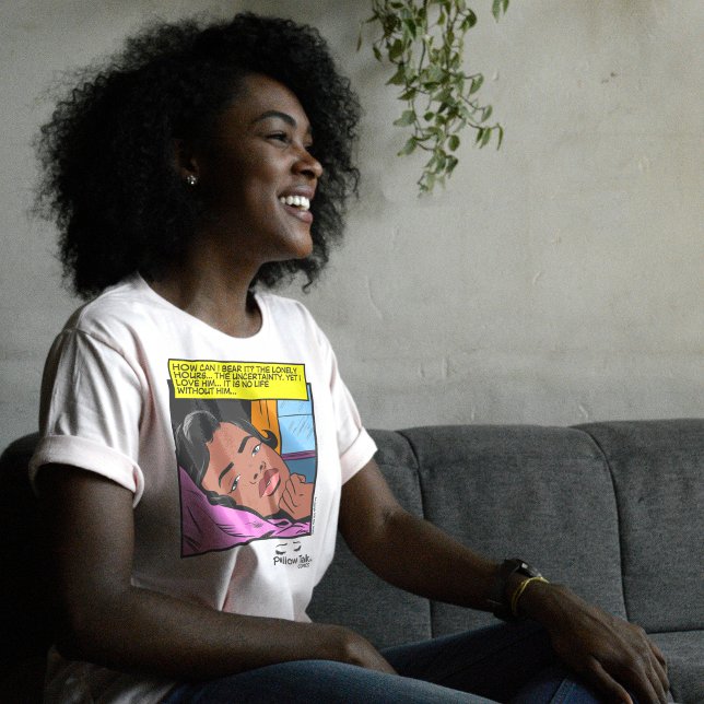 Midnattlig längtan Ensamma Hjärtan Retro Romantik  T Shirt (Lonely Hours Pillow Talk)