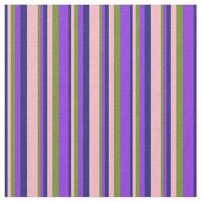 Midnattsblå, Ljus rosa, Grönt och Lila Färgad Tyg (Närbild)