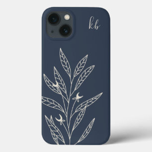 midnattsblå   Mystic Boho Botanical Monogram