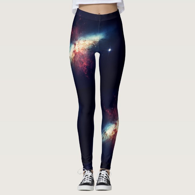 Midnattsblå nebula gym aktiv bära leggings (Framsida)