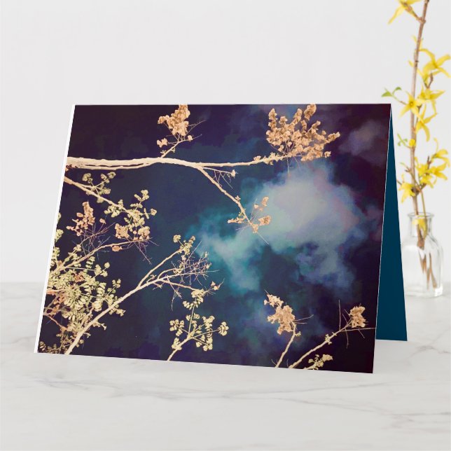 Midnattsblåkort Kort (Gul blomma)