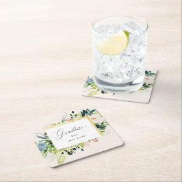 Midnattsblått Blommigten Studenten Underlägg Papper Kvadrat