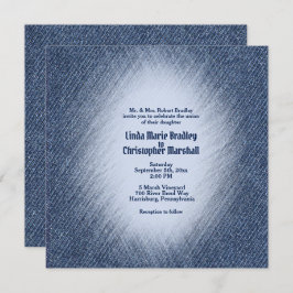 Midnattsblått Denim Bröllopsbjudande Inbjudningar