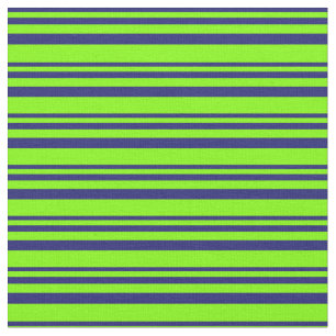 Midnattsblått och chartreuse Linat/Stripe Mönster Tyg