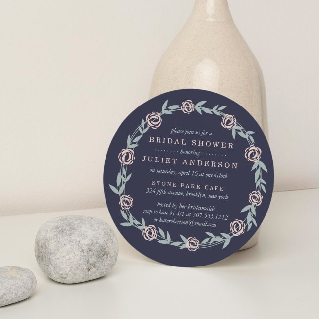 Midnattsblått,  Rosa och Möhippa Inbjudningar (Skapare uppladdad)