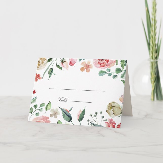 midnattsblocket vår Blommigt Bröllop Ställe Kort (Framsida)