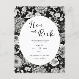 Midnattsbloom: Bröllopsinbjudan till Blommigten Mö Vykort