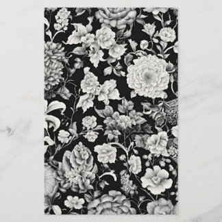 Midnattsbloom: En Mörk Blommigt Bröllop Brevpapper