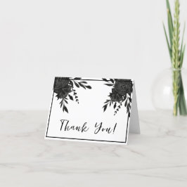 Midnattsbloom: En Mörk Blommigt Bröllop Tack Kort