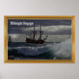 Midnattsfärden i månskenet poster