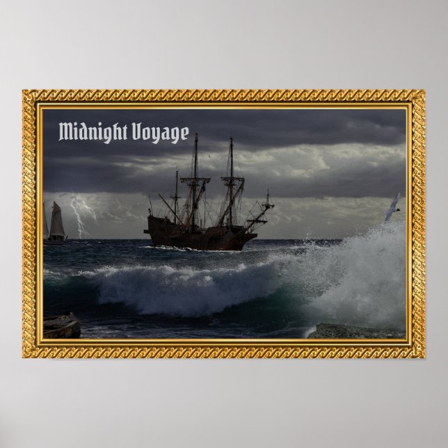 Midnattsfärden i månskenet poster (Framsidan)