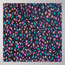 Midnattsfärgsfärgad utskrift poster