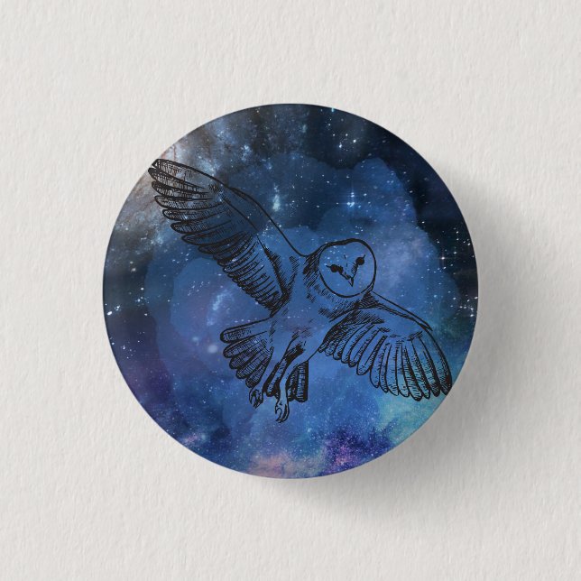 Midnattsflyg uggla Button Knapp (Framsida)