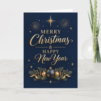 Midnattsguld God Jul och Gott Nytt År  Kort