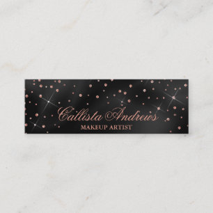 Midnattskonfetti Black Ro Guld Silke Glitter Mini Visitkort