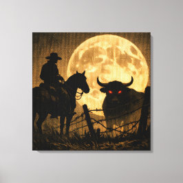 Midnattskonfrontation: Gotisk Cowboy Canvastryck
