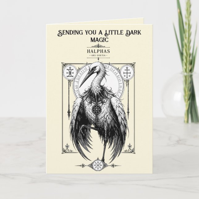 Midnattsstorken från Goetia Kort (Framsida)