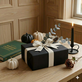 Midnattssvart presentpapper för Halloween