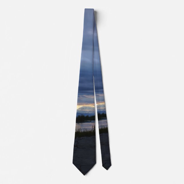 Midnight Alaska Sunset Neck Tie Slips (Framsida)